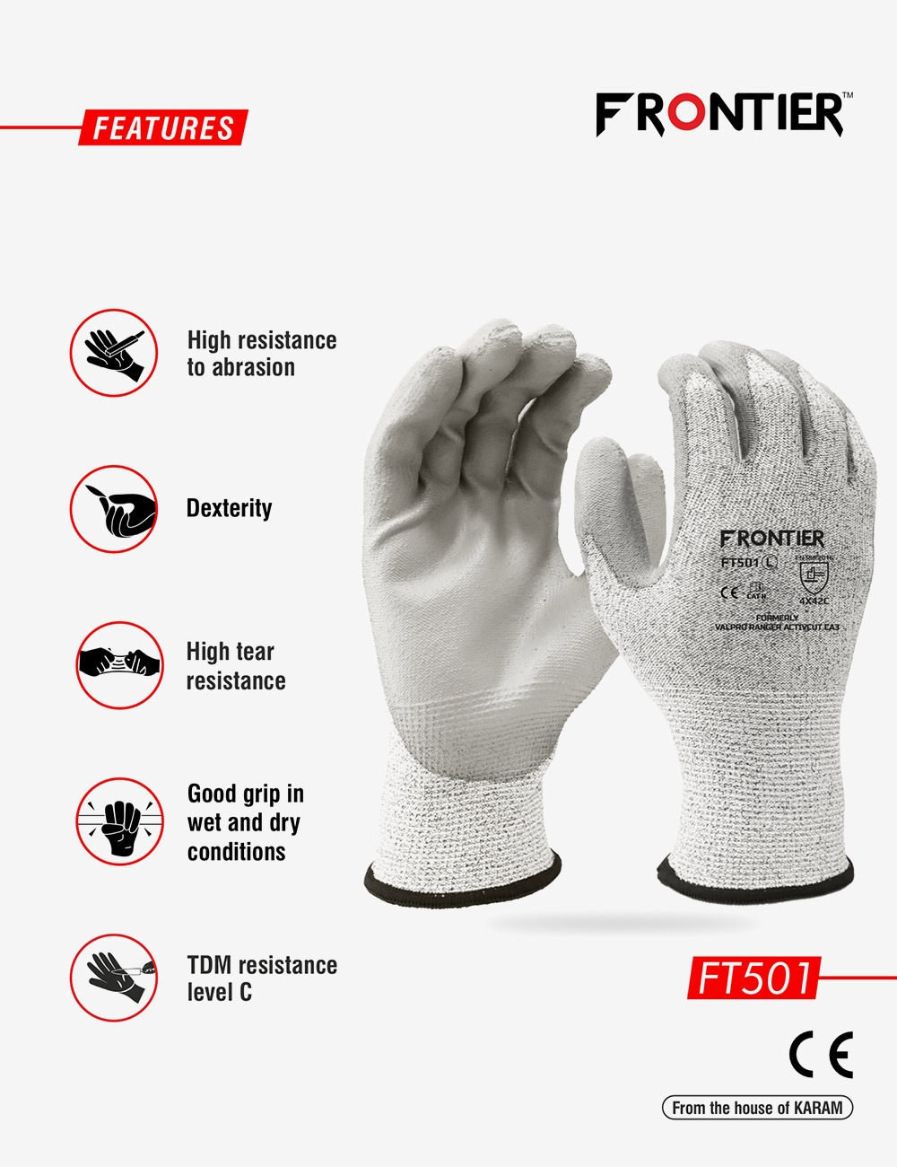 Mechanical and cut resistant gloves ft501 thumbnail 2